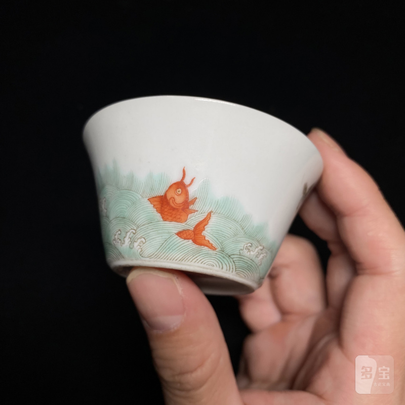 清道光 粉彩金玉满堂纹杯（一对） - 图17